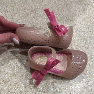 Mini Melissa Kids' Pink and Tan Shoes- or one time
